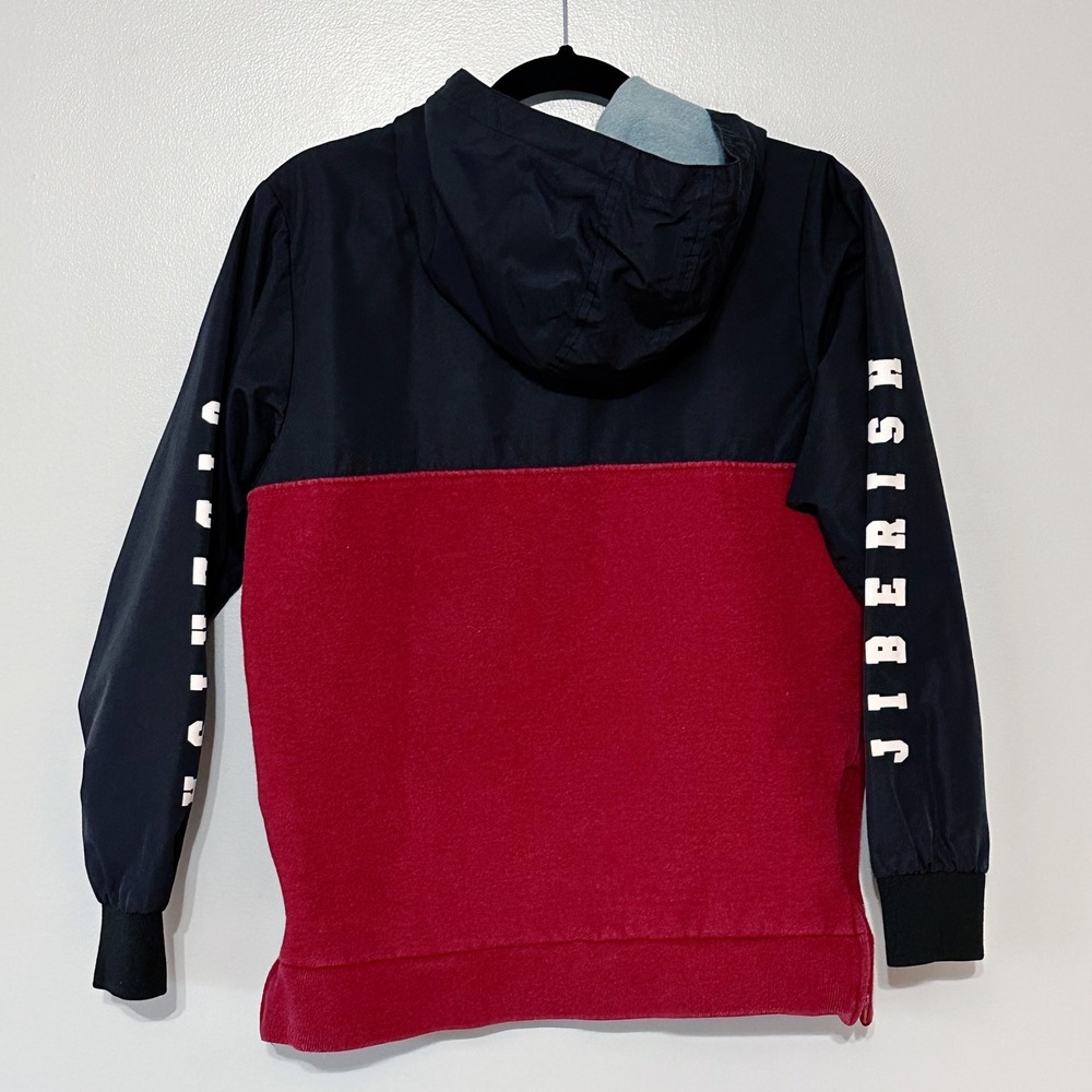 Jiberish Denver Sweatshirt Hoodie Mens Pullover red black Color Block size small - Picture 8 of 8
